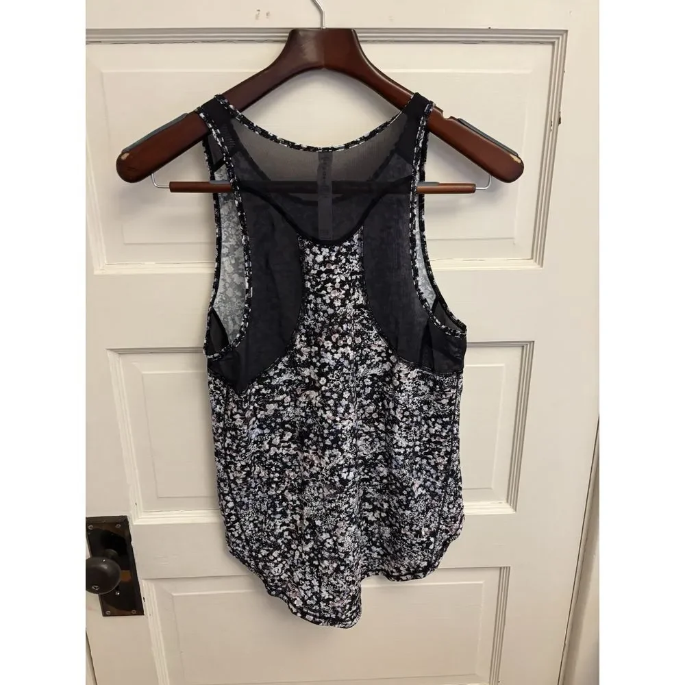 LULULEMON Women's Sculpt Tank II Black Floral Spritz Multi Mesh Panel Size 4 $58